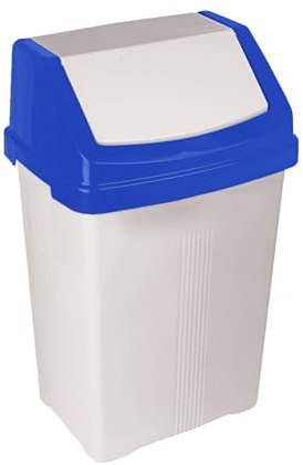 TENLITE High Grade Plastic 50L Litre Swing Bin Waste Management Recycling Bin Trash Can Flip Top Lid Dustbin Everyday Bin For Office, Kitchen, School and Bathroom - (RED)