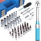 Drehmomentschlüssel Fahrrad Set 1/4 Zoll,2-24 Nm 50tlg Set Drehmoment Torque Wrench Motorrad ± 3% Fehlergenauigkeit Reparatur Tool Inklusive Innensechskant Hex Torx Steckschlüssel Kits Für Fahrrad MTB