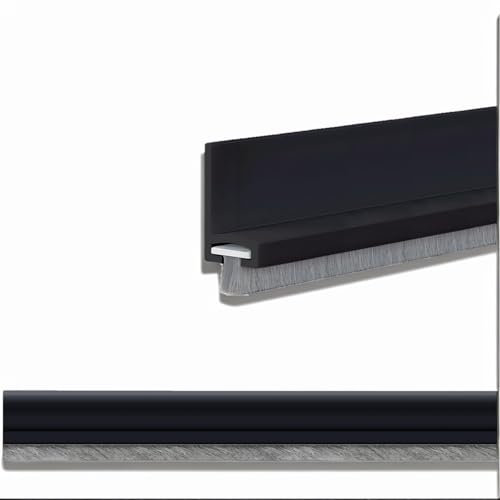 Juego De 2 Burlete Puerta Entrada, Burlete Cepillos De 0,1 Mm De Alta Densidad, Burlete Bajo Puerta Material Tep, Resistente Al Viento, Al Polvo Y A Los Insectos, 1 M De Longitud