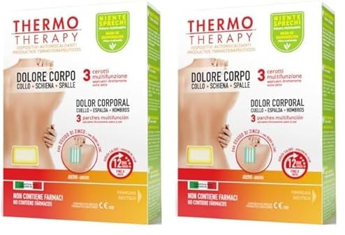 Cerotto Caldo Multifunzione Schiena e Spalle - Ideale per Alleviare i Dolori Muscolari - Calore Fino a 12 Ore - Formato: 3 Cerotti Multifunzione per Schiena e Spalle – Thermo Therapy (Confezione da 2)