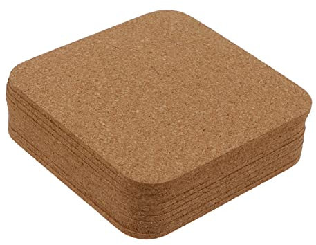 PAMINGONO 10piezas Posavasos De Corcho Natural Antideslizantes Aislamiento Térmico Hechos Mano para Mesa