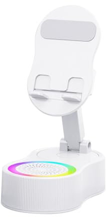 Soporte para Teléfono con Altavoz Inductivo | Base De Audio Inductiva con Iluminación RGB - Base De Sonido para Tablets para Escuchar Música Ver Videos Transmisiones En Directo
