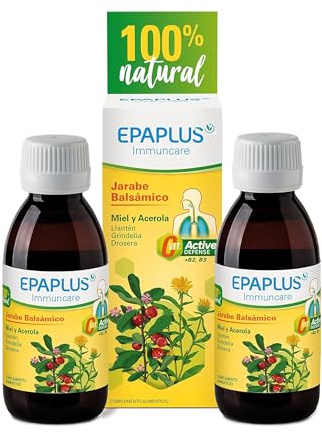 EPAPLUS Immuncare Jarabe Balsámico Adultos, Ayuda a Calmar la Tos y al Mantenimiento de la Salud de las Vías Respiratorias - Pack de 2 Unidades - 300 ml en total