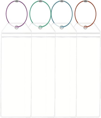 4PCS Cruise Luggage Tag Holder - Waterproof Luggage Tags for Suitcases - Clear Travel Tag Set with Zip Seal & Steel Loops - Cruise Ship & Holiday Use (Transparent)