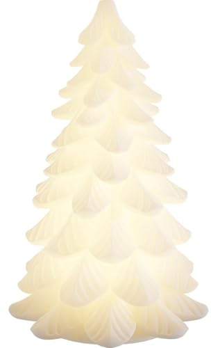 Deluxe Homeart LED Weihnachtsbaum - Weiß Echtwachs beleuchtet festliche Dekoration - mit weichem Innenschein - batteriebetrieben (19cm)