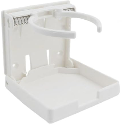 Generic Portavasos plegable para montar en la pared, ideal para caravanas, barcos, casas rodantes, caravanas, barcos y camiones, Blanco