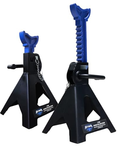 ANTPOWER Wagenheberständer, 3 Tonnen, 2,7 kg Kapazität, 1 Paar Wagenheber, passend für Autos, Autos, Kleinfahrzeuge, Blau und Schwarz (Doppelverriegelung)