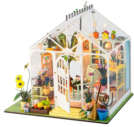 Puzzle 3D en bois, maison de fleurs miniature ensoleillée à faire soi-même, kit de modèle à construire, idéal pour décorer