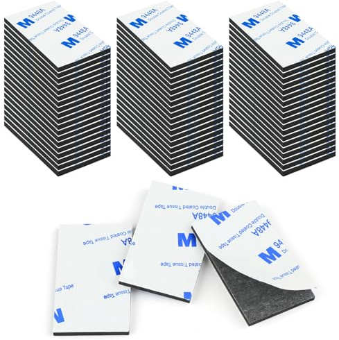 Aihoom 60pcs Double Sided Sticky Pads, 3mm Thick Waterproof Double Sided Tape, Heavy Duty Strong Mounting Tape Adhesive Foam Pads, Number Plate Sticky Pads for Home, Office, Wall, Car, DIY Crafts