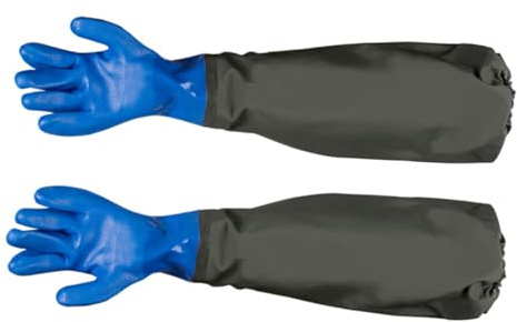 SEWOART Lange Schutzhandschuhe Chemikaliensicher aus Gestricktem Stoff und Gummi mit Optimalem Handschutz Hautfreundlich und Warm für Hausarbeiten für Arme und Handgelenke