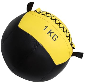 RCGOFOLLOW Hochwertiger PU Leder Wandball für effektives Kraft und Balancetraining, Fitnessstudio, Heimübungen, Yoga, Balanceübungen, Schwammball, Medizinball, Heimfitness Wandübungen