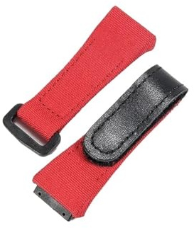 XNJIADVSY Kompatibel mit RICHARD MILLE RM50 RM53 Nylon Canvas Wasserdichtes Herrenuhrenarmband Ringschnalle Lederarmband Schraubenarmband 25 mm(Red)