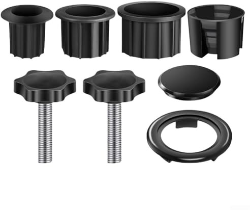 Kunststoff Schirmständer Adapter Kit mit drei Reduzierringen 32mm 38mm 48mm Zwei M8 Schrauben eine Schräghülse und eine Lochabdeckung für Sonnenschirmmontage