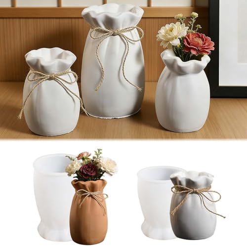 Lot de 2 moules en silicone pour vases - Moules en silicone - Moules en résine époxy - Moules en plâtre en silicone pour le moulage - Vase à fleurs DIY - Moule en silicone pour travaux manuels