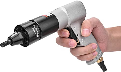 Yinhing Remachadora Neumática M6 M8 Remachadora de Grado Industrial KP 7322 con Cabezales de Diseño Ergonómico de Velocidad de 600 RPM para Fabricación de Placas y Tuberías de Metal (M8/M10 KP-7323)