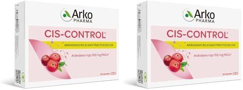 Arkopharma Ciscontrol Cranberola, Especialista en Bienestar Urinario y Cistitis, Arándano Rojo, Extracto de Uva, 60 Unidad (Paquete de 2)