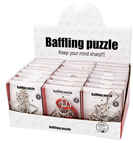Gracelaza 24 Stück Entwirrung Puzzles Geduldspiele Set - Knobelspiele Kit - Magisches Spielzeug - Denksportaufgaben Metallpuzzle - Ideal Spielzeug und Geschenk für Junge und Mädchen