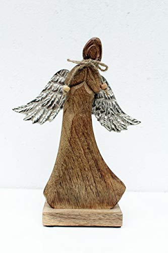 GH Engelfigur Holz auf Sockel