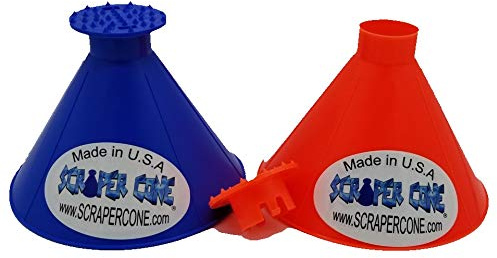 2 Pack of The SCRAPER CONE The Original Ice Scraper, Snow Removal Made in The USA Magical Frost Removal Funnel Shaped Cleaning Tool Car Windshield Deicer Magic Scrapers Instascrape Shovel Brush