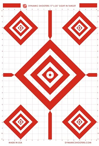 Dynamic Shooters 17x25 Inch Sight in Paper Shooting Range Targets- (50 Pack) for Firearms, Guns, Rifle, Pistol, BB Guns, Airsoft, Pellet Gun, Air Rifle