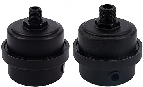 2 Stück Luftkompressor-Schalldämpfer Filter Kunststoffgehäuse Kanister Kolben Schalldämpfer für Gebläse, Luftkompressoren, Kessel usw. (1/4 Zoll PT 12 mm)