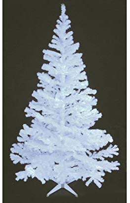 kunstpflanzen-discount.com Árbol de Navidad con 1114 agujas y soporte de 240 cm de alto, color blanco brillante y UV activo.