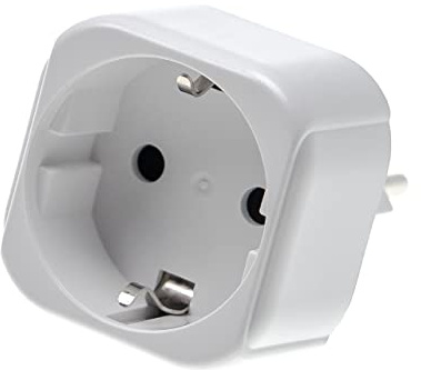 vhbw spina da viaggio adattatore tipo J, SN 441011 (da spina svizzera a presa euro) - Adattatore da viaggio, bianco, max. 250 V / 2500 W