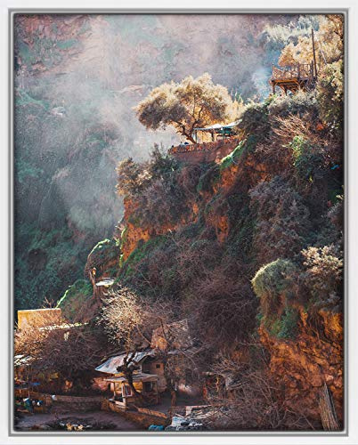 Bahia Massivholz Weiß lackiert Schattenfugenrahmen 40x70 cm Bilderrahmen für Leinwand Bild Passgenau und stabil