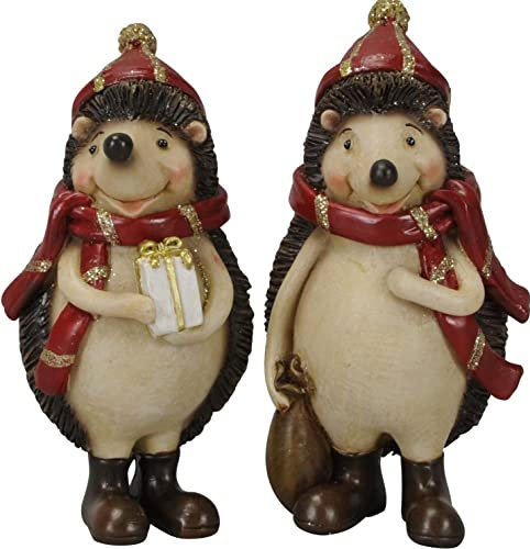 Pommerntraum ®| 2-er Set Dekorationsfiguren Weihnachtsdekoration verliebte Igel Igelchen Wohndeko Wohndekoration Ladendeko Schaufensterdekoration