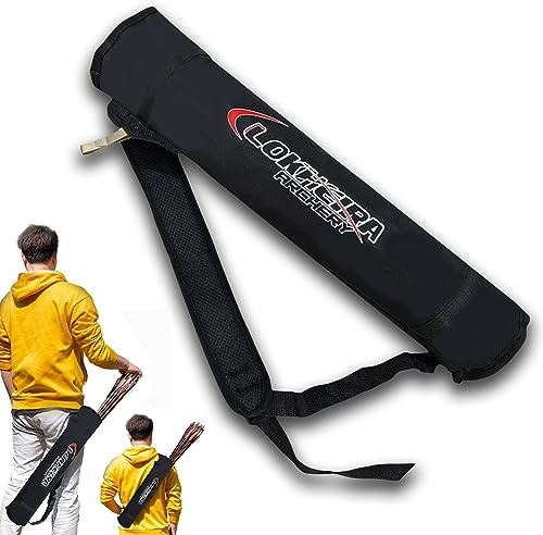 Arrow Quiver, Archery Back Quiver, Dual Use Foldable Compact Hip Archery Bag for Recurve Bow Compound Target Practice, Nylon Arrow Bag (Black)