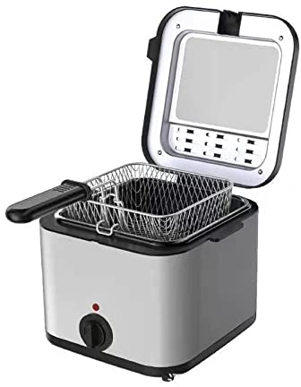 Small Deep Fat Fryer 2.5l Deep Fat Fryers for Home Use Easy Clean Deep Fryer Pan Non-Stick Oil Tank Adjustable Temperature Control with Overheating Protection 1000w