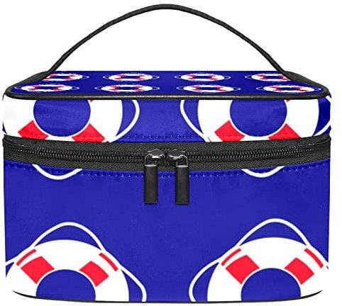 Lifebuoy Blue Makeup Bag Toiletry Bag Portable Cosmetic Pouch Travel Organizer for Women