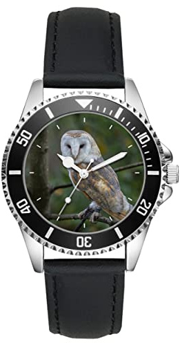 KIESENBERG Herrenuhr Eule Vogel Wald Fan Armbanduhr Geschenk Analog Quartz Lederarmband Uhr L-5783