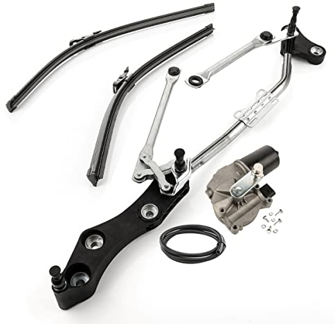LST Scheibenwischer Gestänge Wischergestänge vorne mit Motor Stellmotor 1 m Schlauch Wischer 600 mm / 580 mm kompatibel mit BMW 5er E60 E61 Touring 2001-2010 6er E63 E64 Cabrio 2003-2010