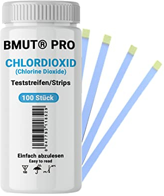 100 tiras de prueba de dióxido de cloro (0-2000 ppm) solución (CDL/CDS) prueba rápida agua (dióxido de clorina)