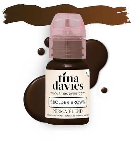 Tina Davies Professional X Perma Blend Brow Pigment - Permanent Eyebrow Makeup, Farben Heal True to Tone - High Retention - Bolder Brown, 1/2 oz