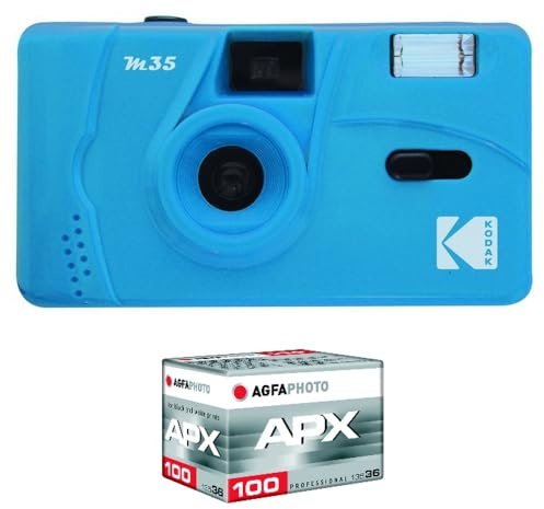 Kodak M35 – Kamera, wiederaufladbar, 35 mm, festes Weitwinkelobjektiv, optischer Sucher, integrierter Blitz, AAA-Batterie