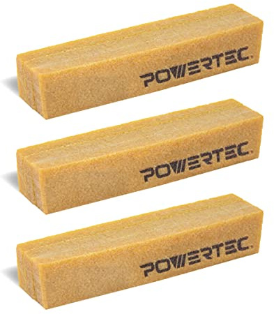 POWERTEC 71002-P3V Abrasive Cleaning Stick for Sanding Belts & Discs | Natural Rubber Eraser - Woodworking Shop Tools for Sanding Perfection, 3 PK