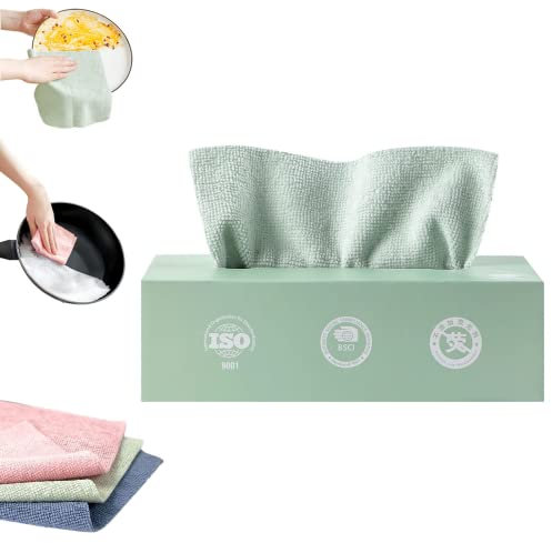 E-ALLDIR Thickened Home Kitchen Car Multi-functional Cleaning Rag,Cleaning Cloth,Glass Cleaning Magic Cloth,Streak Free Reusable Microfiber Cleaning Rags,for Glass Windowsgreen 20 x 20 cm