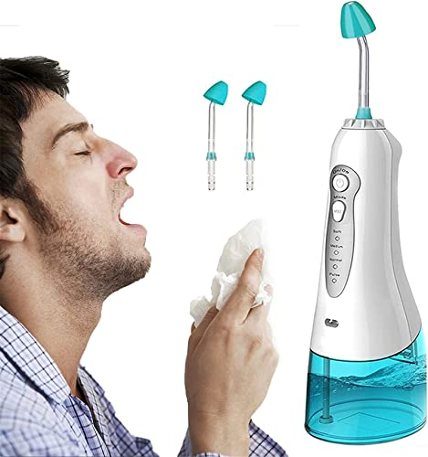 CEEBUS Máquina de Limpieza de Enjuague Nasal, Kit de Enjuague Nasal Máquina de Enjuague Nasal para Alivio de Sinusitis y Alergias, Sistema de Irrigación Nasal y de Senos con Pulso de 300Ml