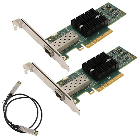 Leapiture 2 uds MNPA19 10Gb SFP Plus Tarjeta de Red PCIE, PCI Express X8 Adaptador LAN Ethernet con Cable de conversión de 3,28 pies Tarjeta adaptadora de Red Pice para PC