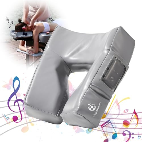 Master Massage ErgonomicDream MusicMaster Gesichtskissen Nasenhorn Kopfkissen mit Memory Schaum und Hi-Fi Lautsprecher Bluetooth AUX für Massageliege Massagebank Grau