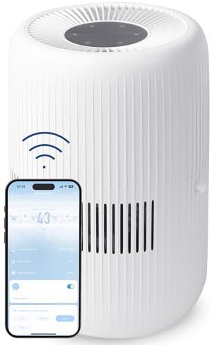 Comedes Umecto 600, für Räume bis 82m², Kaltverdunstung, Tank 4 l, Befeuchtungsleistung bis zu 600 ml/h, 7 Farben Luftfeuchtigkeitsindikator, Automatikmodus, Smart-Home fähig