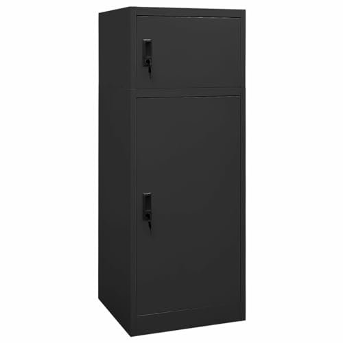 LAPOOH Sattelschrank, Werkstatteinrichtung, Metallschrank, Stahlschrank, Werkzeug Schrank, Aktenschrank, Werkzeugschränke, Büroschrank, Anthrazit 53x53x140 cm Stahl