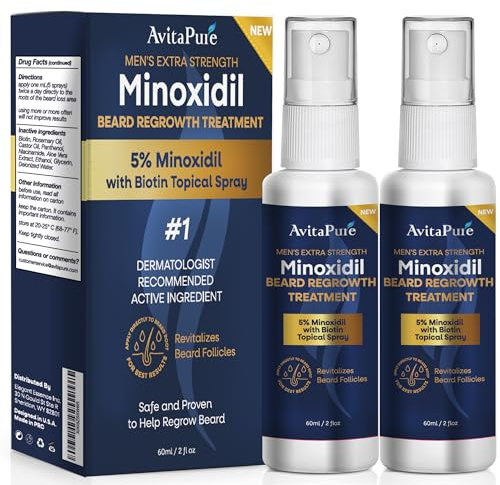 Minoxidil Beard Growth Oil: Minoxidil For Men Beard Infused With Biotin, Extra Strength Minoxidil 5% Beard Growth Serum to Grow Beard & Mustache Fast