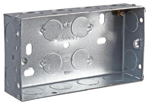 iSeventy9 2 Gang Metal Back Box 45mm Deep Flush Mount Pattress Box