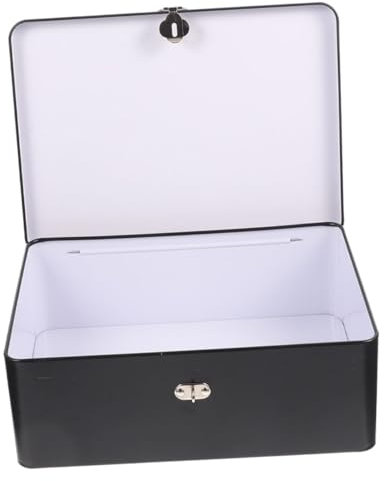 VALICLUD caja de almacenamiento con cerradura contenedor de recuerdos de metal sostenedor de la bolsita de té decoración vintage compartimientos de almacenaje latas pequeñas con tapas llave