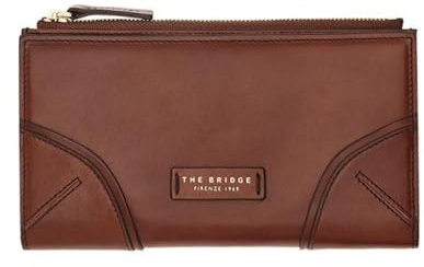 The Bridge Portefeuille Matilde Femme Adulte en Cuir Compartiment Fermeture Zip et Compartiment Secondaire avec Porte Fermeture Bouton à Pression