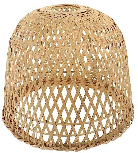 Alipis Abat-Jour En Osier Bambou Tissé Lustre Abat-Jour Rotin Suspension Couvertures Pour Plafond Suspension Lampe Lampadaire 21 Cm