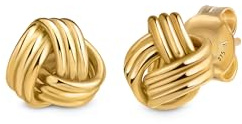 Amberta Orecchini a Lobo Nodo per Donna in Oro Giallo 9K 14K Italiano | Orecchini Vintage in Vero Oro Massiccio: Nodo dell'Amore 9 carati